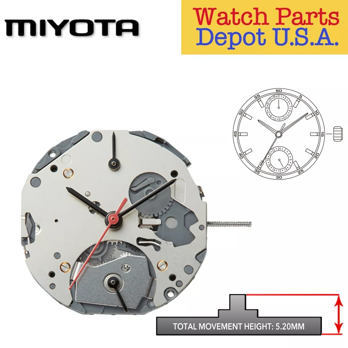 Japanese miyota clearance 6p00 movement