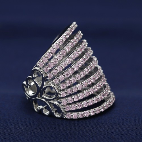 Umwerfend Cubic Zirkonia Nine Line Riesiges Hochzeit Damen Ring Variant Color - Bild 35 von 129