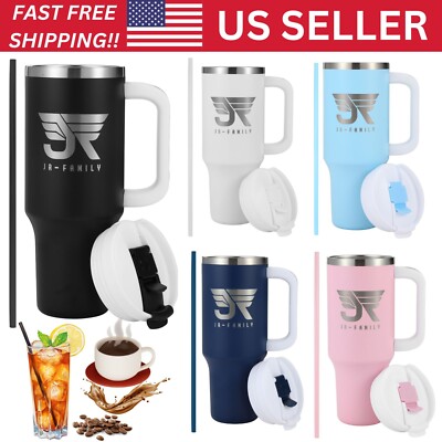 Tumbler 40 oz 2in1 Leak-Proof Travel Mug Black Blue Pink White Tumblers