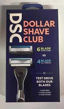 Dollar Shave Club Shaving Starter Set w/ Handle 4 and 6 Blade Refills Combo Kit
