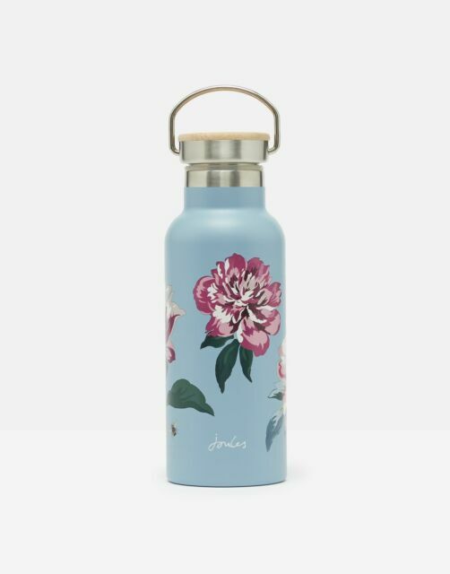 Joules Blue Cambridge Floral Insulated Drinks Bottle 500ml for