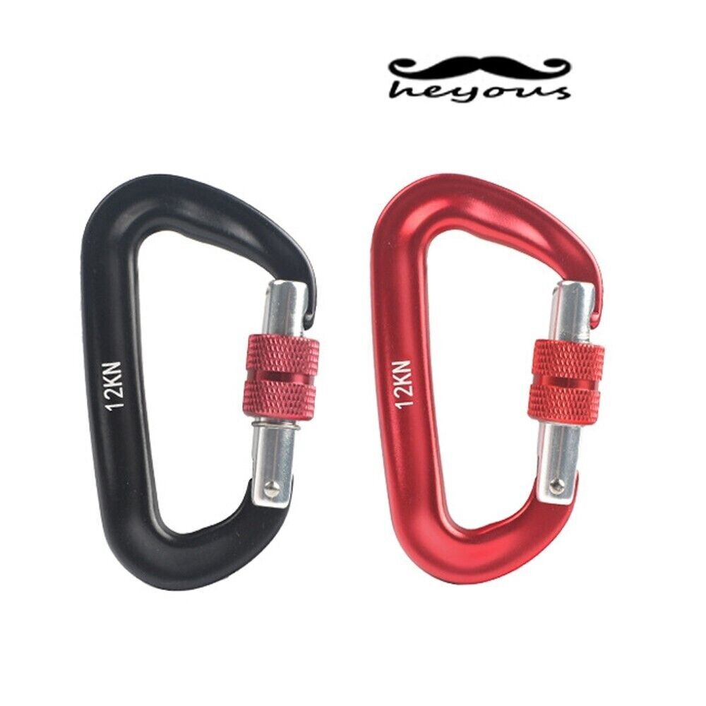 4 Pack 12KN Carabiner Clip Rock Climbing Carabiner Security Locking Carabiner