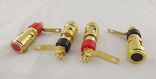 5 Pair Gold Speaker AMP Terminal Binding Post Spring Loaded Press Type Red Black