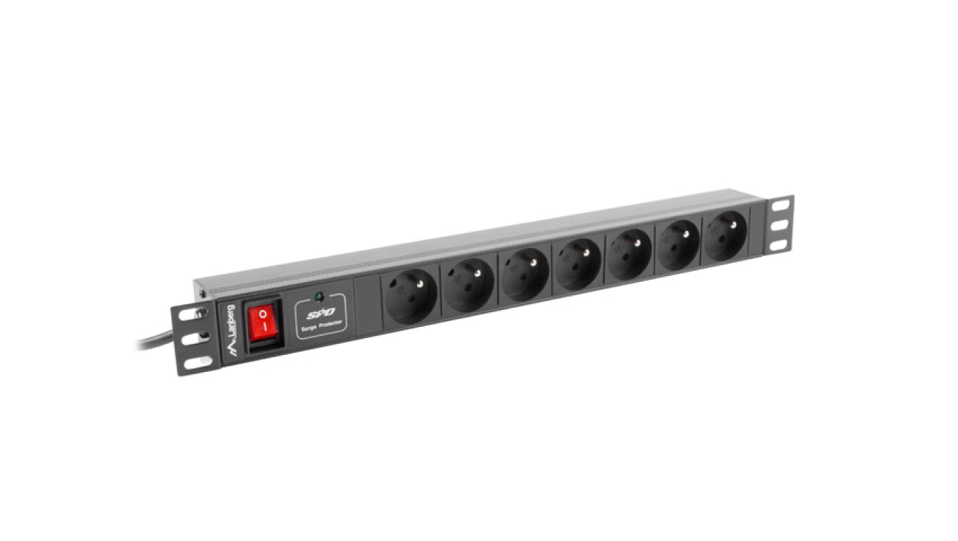 Power strip RACK PDU 1U 16A 7x230V PL 2m black PDU-07E-0200-BK /T2UK