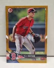 C.J. CHATHAM 2018 Bowman Prospects GOLD ~ #'d /50 ~ RED SOX