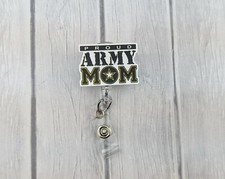 Army Mom Retractable Badge Reel, Planar Badge Reel, Nurse Gift