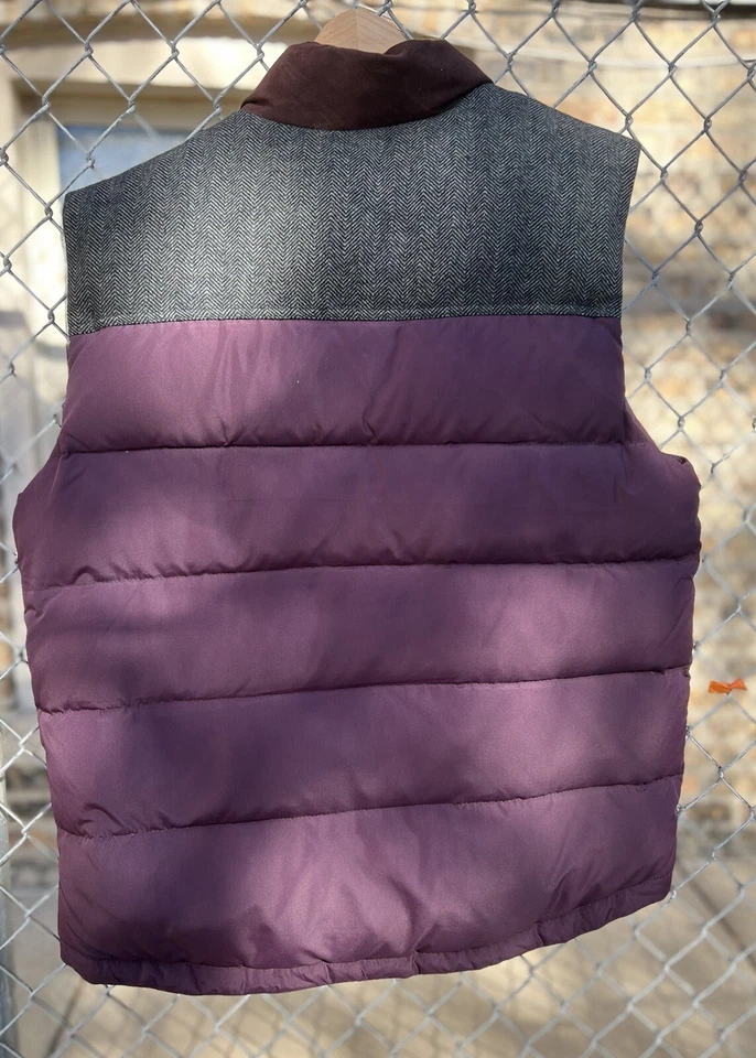 RARO Colete Masculino Tommy Hilfiger Herringbone Sherpa Forrado de Lã Zíper Completo - Imagem 3 de 4