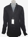 Murano Mens Long Sleeve Shirt TALL XLT Black Baird McNutt Linen Band Collar NWT