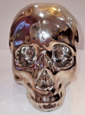 Chrome Halloween Skull Decoration Halloween Party Decor 6" Tall 7.5" Long 5" Wid