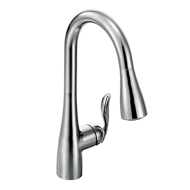 Moen 7294c Arbor Chrome One Handle High Arc Pullout Kitchen Faucet