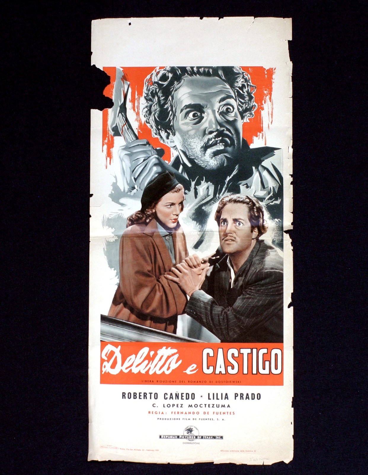 Locandina originale film DELITTO E CASTIGO (1950) - Regia di Fernando De Fuentes