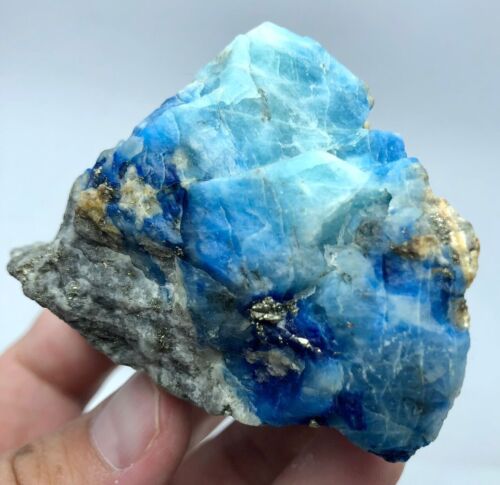 187 Gr. Fluireszierende Topfarbe afghanisch beschichtet Lazaritkristall auf Matrix Afg - Bild 1 von 21