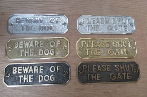 SOLID CAST BRASS TRADITIONAL STYLE WALL GATE PLAQUE SIGN PLATE FENCE POST GARDEN