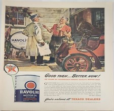 1944 Texas Texaco Havoline Motor Oil Vintage Ad Good then better now nwot