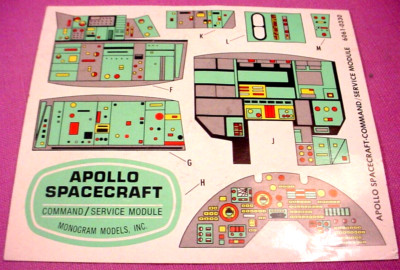 MONOGRAM 1/32 APOLLO SPACECRAFT Rocket Ship Model DECAL STICKER SHEET ONLY 6061