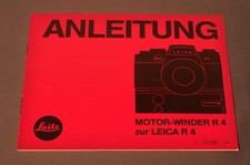 Leitz Motor-Winder R4 zur Leica R4 Anleitung, German Manual c1981, Original 
