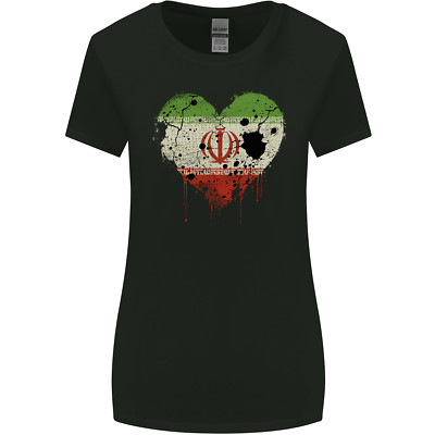 Love Iran Flag Iranian Day Football Womens Wider Cut T-Shirt