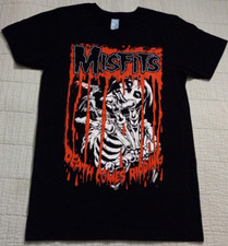Men's Small Pacific Black Misfits Death Comes Ripping Graphic Band Tour T Shirt