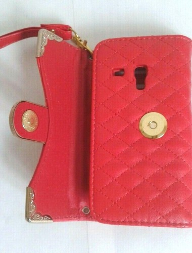 Mobile Phone Case Cover Leather Wallet Flip Pouch For Various Phones Red Purse - Picture 12 of 12