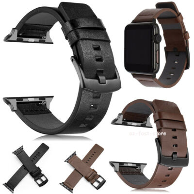 Genuine Leather Wrist Band Strap For Apple Watch iWatch 11 10 9 8 7 6 5 4 SE 3 2