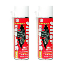 2X Gorilla Filler Weatherproof Expanding Foam Fills Seals Cracks & Gaps 500ml