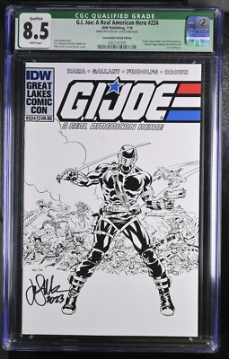 GI JOE #224 GREAT LAKES COMIC CON SKETCH VAR SGN BY JASON MOORE CGC 8.5 W/ COA