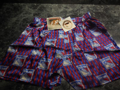 new york  rangers silk boxers size lg new w tags/ by college concepts