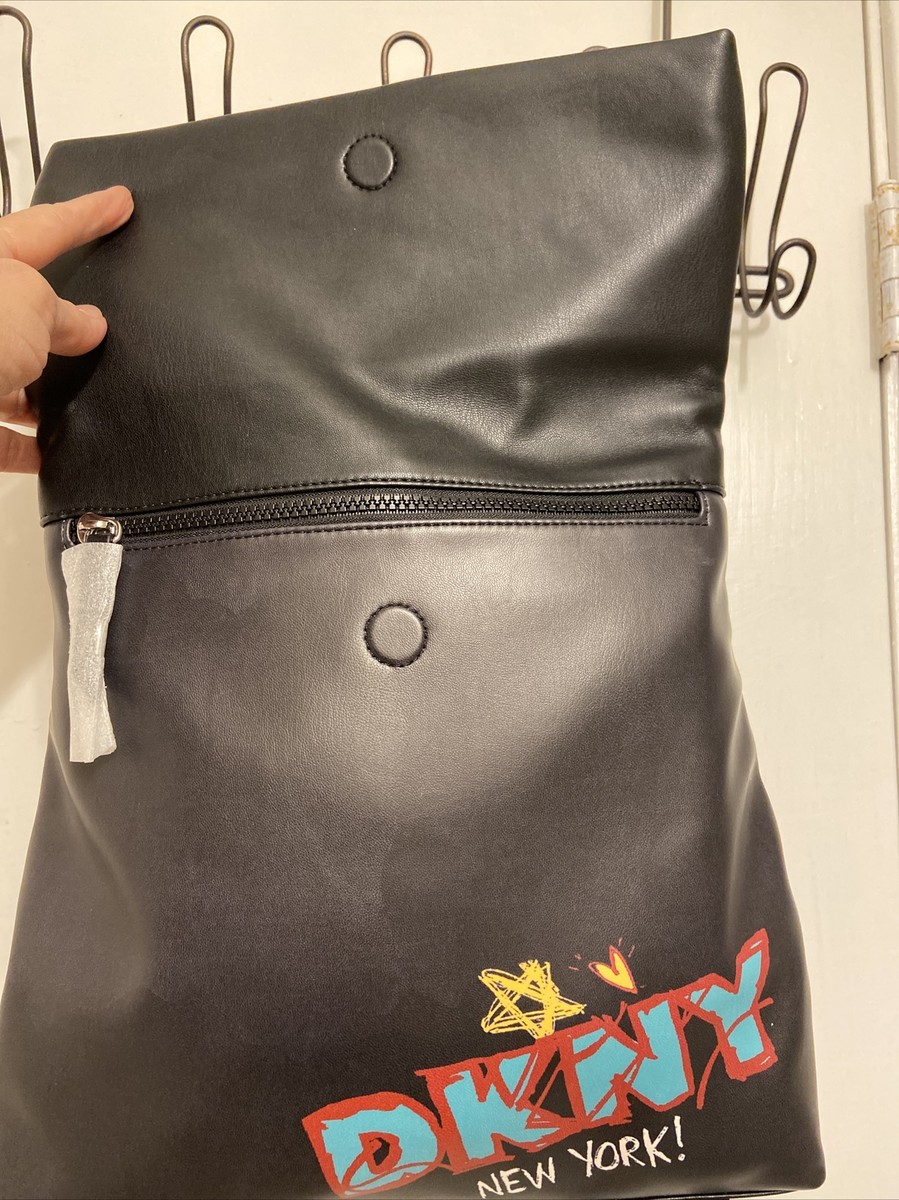 DKNY Tilly Medium Black Backpack Tote Synthetic Leather  display picture 3