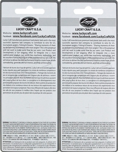(LOT OF 2) LUCKY CRAFT HAGANE 70PS 3/4OZ HGN70PS-0583 WHITEBAIT SHIRASU CR1104 - Picture 2 of 3