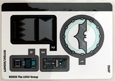 LEGO DC Batman Tumbler vs. Two-Face & The Joker 76303 Sticker Sheet Authentic