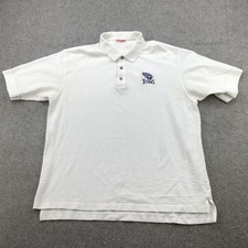 Tennessee Titans Polo Shirt Mens Large White NFL Football Short Sleeve Pique