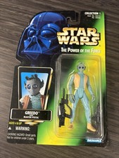 Star Wars Power of the Force Greedo Action Figure Green Card