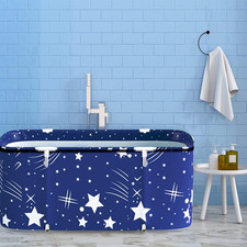 Portable Foldable Bathtub with Thermal Foam - Eco-Friendly XL Blue Sky