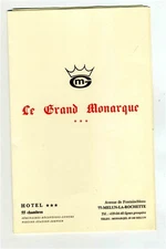 Le Grand Monarque Menu Ave Fontainebleau Melun La Rochette France 1970's