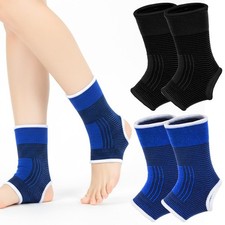Kids Ankle Braces Breathable, 2 Pairs Elastic Foot Braces for Ver...