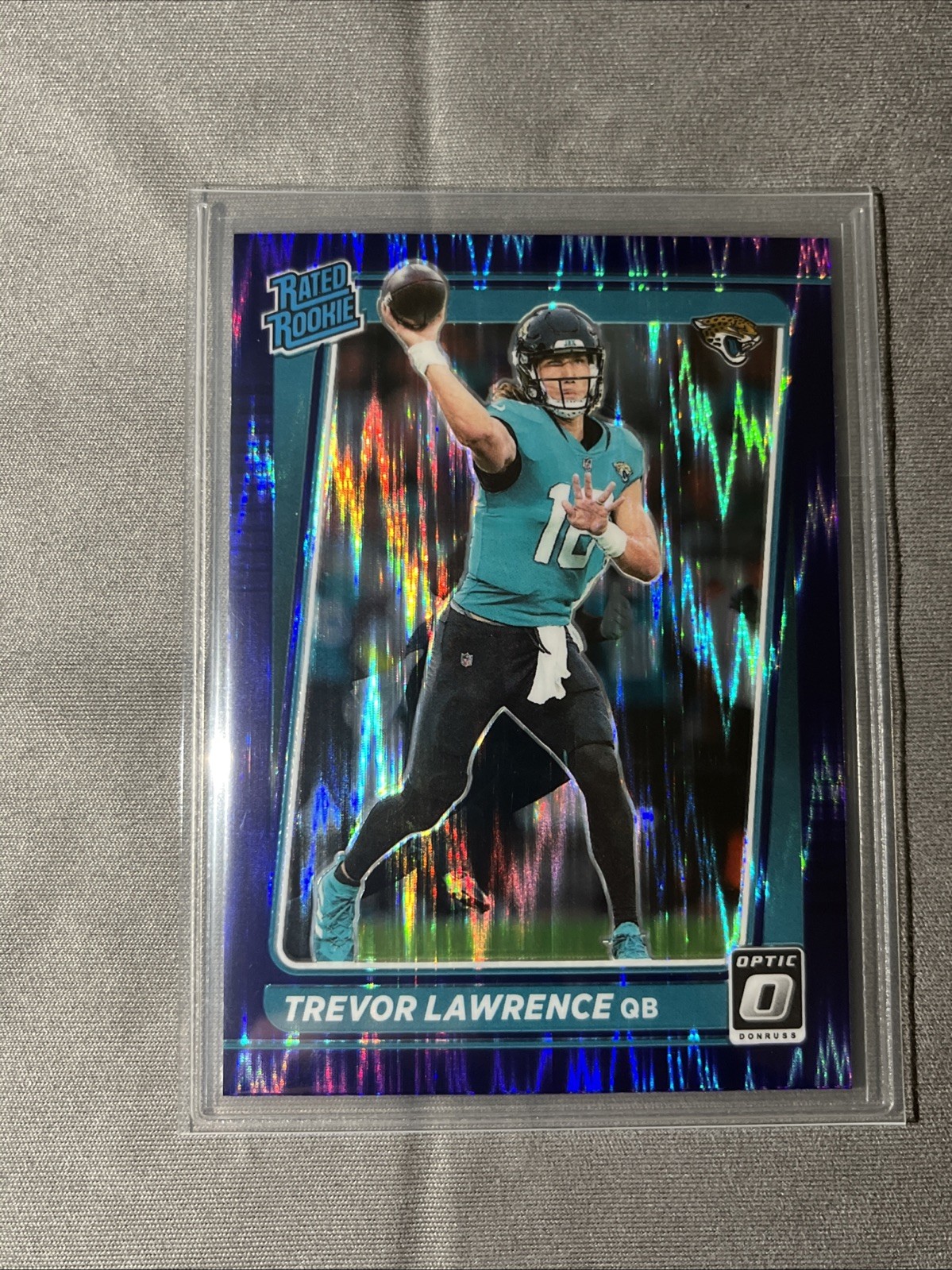 2021 Panini Donruss Optic Rated Rookie Trevor Lawrence #201 Purple Shock Prizm  
