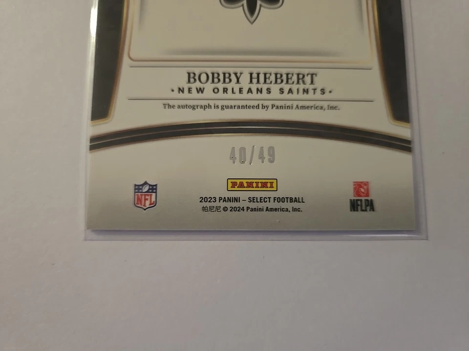 QB Auto #'d /49 - Bobby Hebert New Orleans Saints. 2023 Panini Select - Image 3 of 4