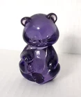RARE Fenton Glass AMETHYST PURPLE Violet Sitting Bear 2 3/4" Seated Figurine