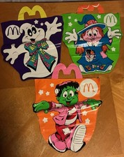 Vintage 1990 McDonalds Halloween Vinyl Trick or Treat Happy Meal Bags Set of 3