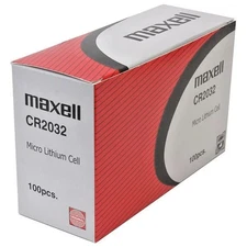Box of 100 Maxell 2032 Lithium Battery. Child Safety Features Japan Exp 2032