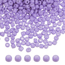 Glass Beads 4mm Hole Loose Beads for Bracelet Earring Making Light Purple