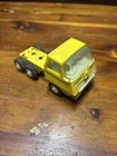 Vintage Tiny Tonka Tractor Trailer Semi Lowboy Yellow Pressed Steel Truck