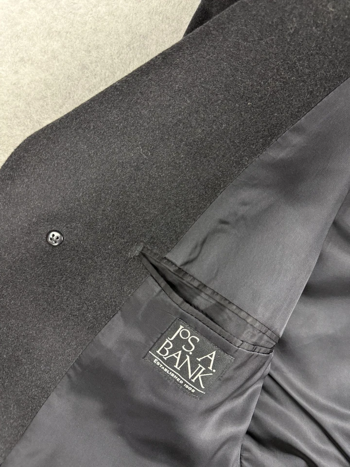 Jos A Bank Coat Mens 40R Grey Charcoal Wool Cashmere Blend Formal Dressy NEW - Image 4 of 4