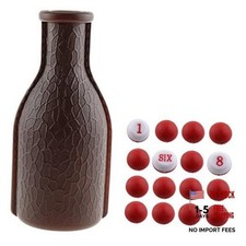 Billiard Pool Shaker Brown Plastic Kelly Pool Shaker Pea Bottle w/ 16pcs Red