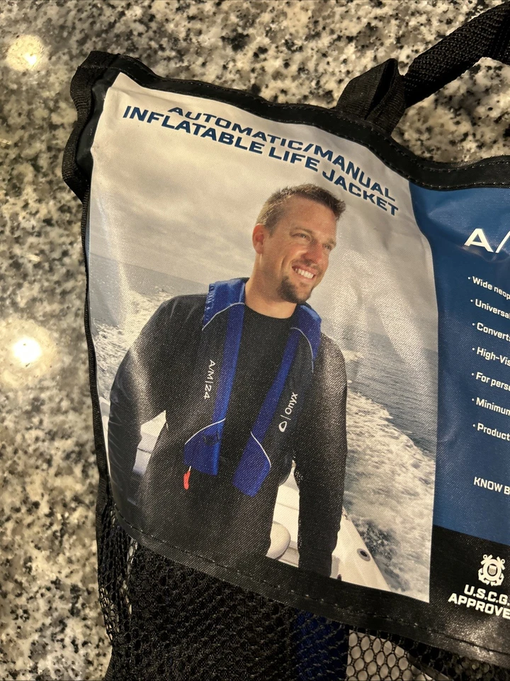 Onyx A/M-24 Automatic/Manual Inflatable Life Jacket – USCG Approved, Blue - Image 3 of 4