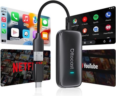Ottocast Play2Video Ultra AIBox Wireless CarPlay/Android Auto Multimedia Adapter
