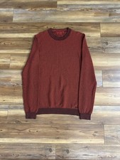 Hugo Boss Red Label Mens Black Red Struct Textured Weave Knit Sweater Size L