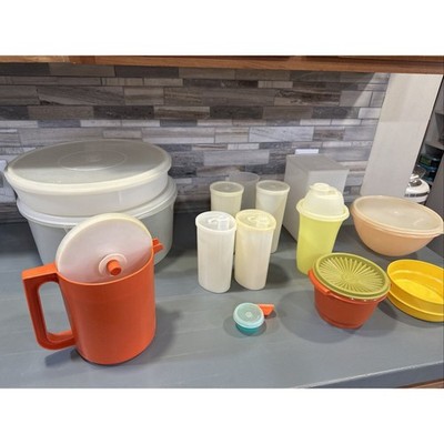 Vintage Tupperware Lot, Containers / Pitcher / Cake Holder Etc 28 Pieces