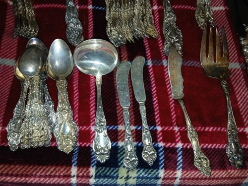 Gorham Lily Sterling Silver Flatware Set 64 Pieces Antique Art Nouveau 5lbs