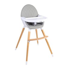 Adjustable Wooden High Chair for Babies, Toddlers Kids - Converts to Booster